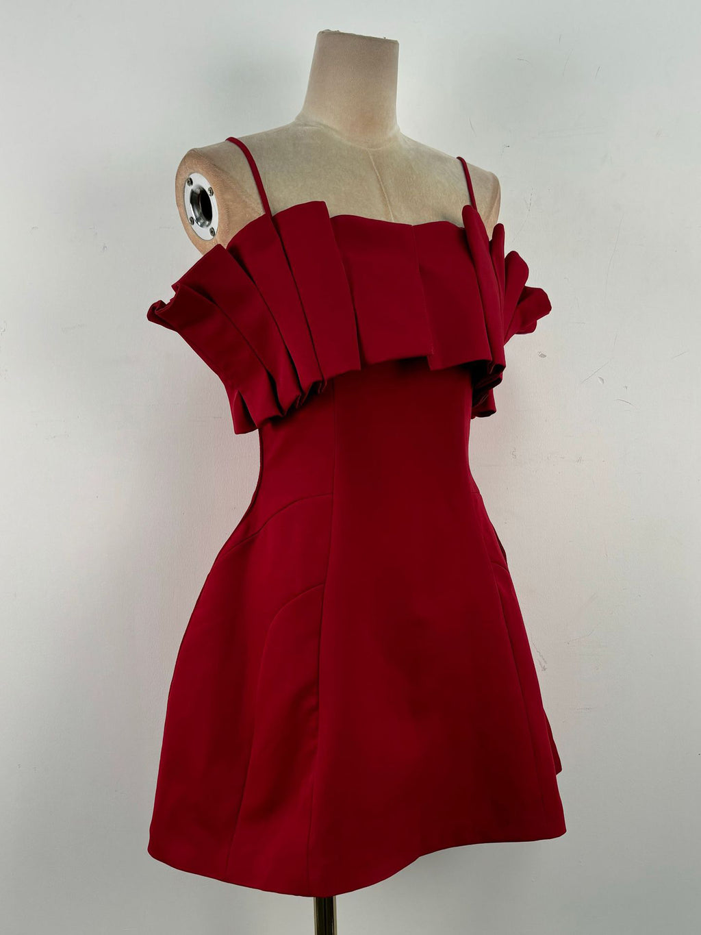 Off Shoulder Solid Short Dress
