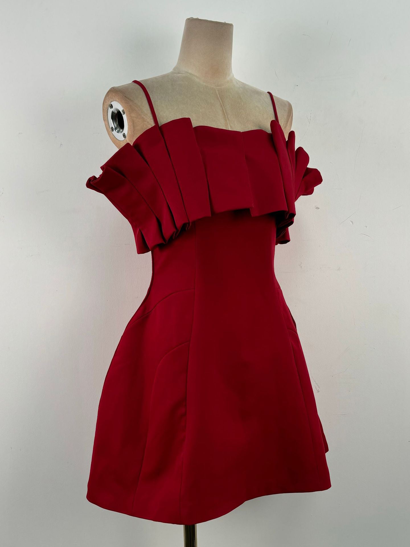 Off Shoulder Solid Short Dress