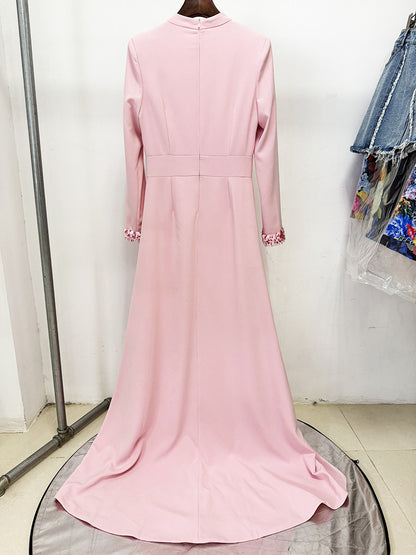 Patchwork Sequins Solid Long Dress