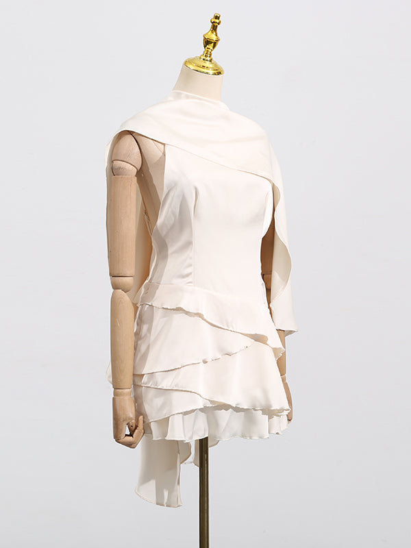 Elegant Chic Solid Short Dress