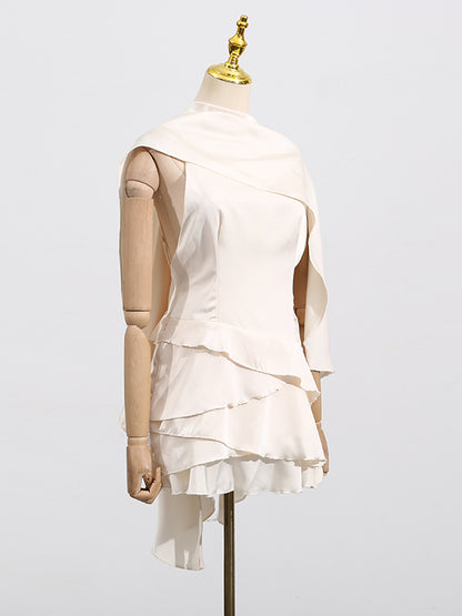 Elegant Chic Solid Short Dress