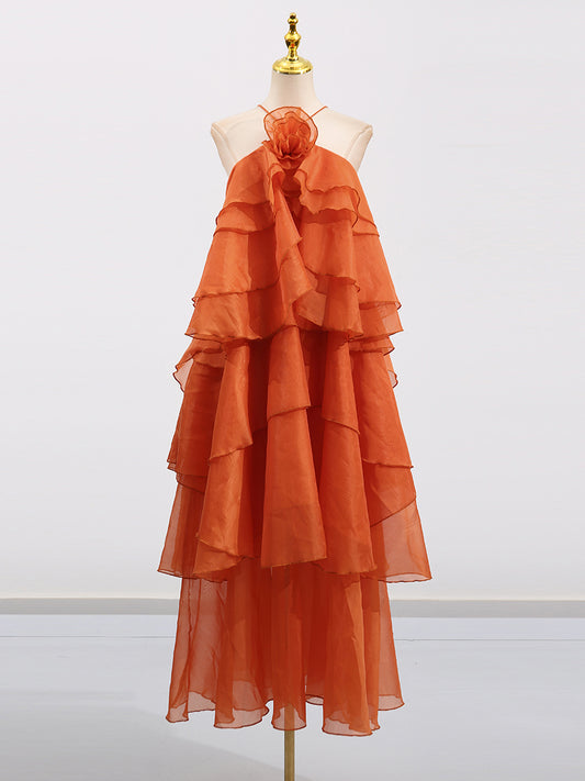 Chic Patchwork Flower Long Dress