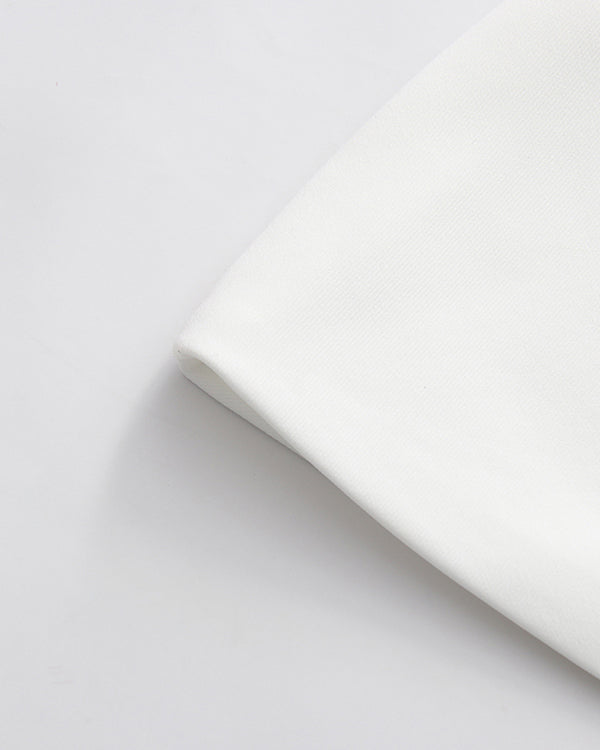 White One-Shoulder Ruched Waist Mini Dress