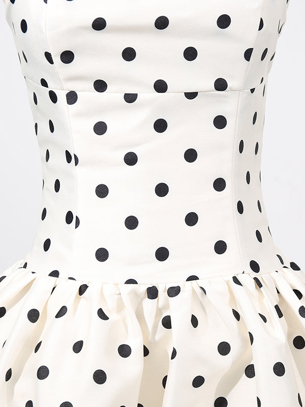 Off Shoulder Wave Point Long Dress