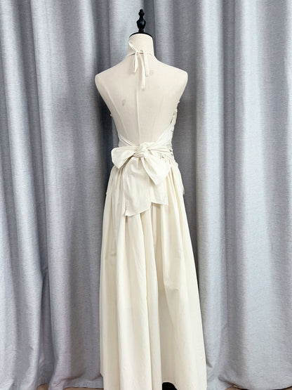 Elegant Solid Backless Long Dress