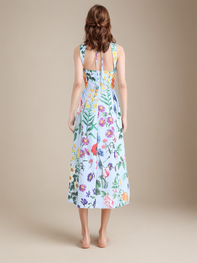 PRINTING SLEEVELESS DRESS