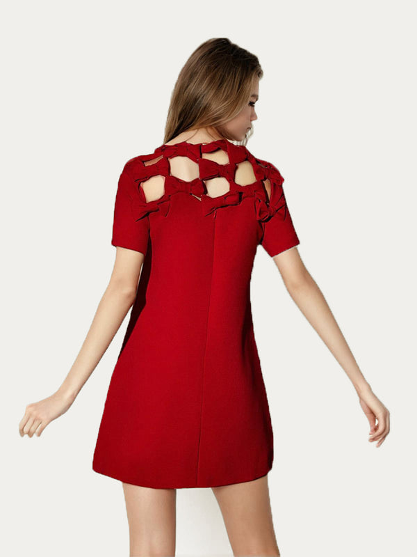 Bow Hollow Red Dress