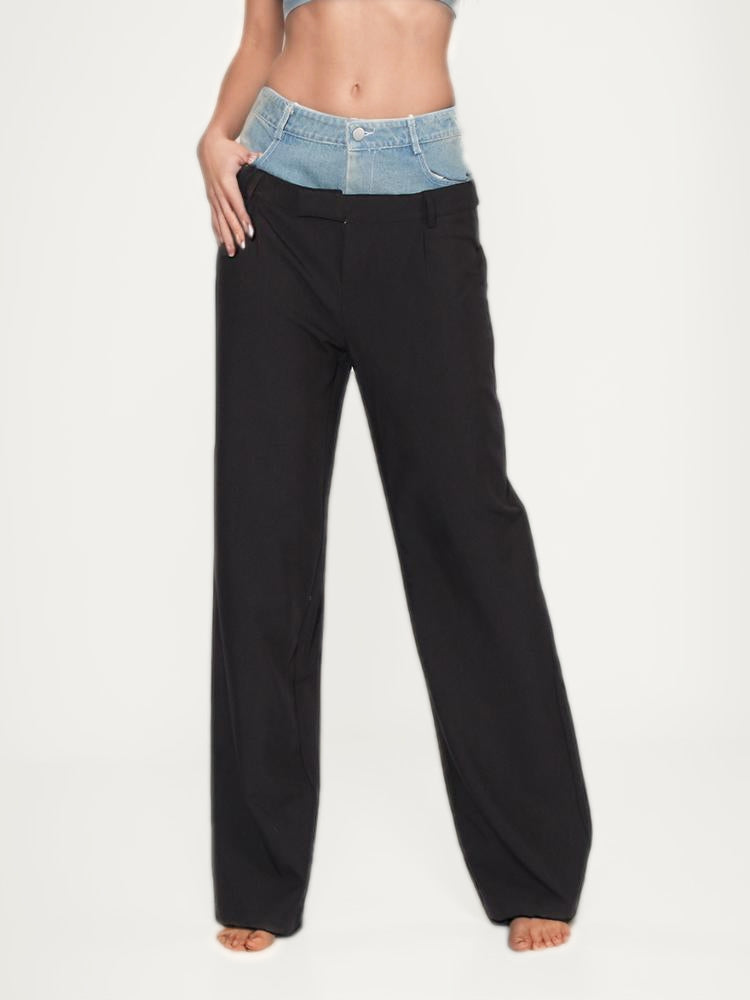 Denim Patchwork Trousers