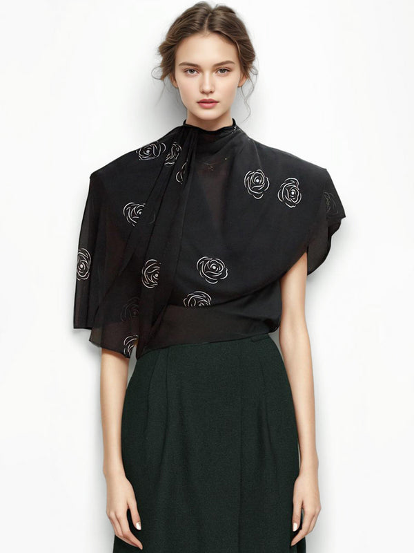 Mesh Rose Black Cloak