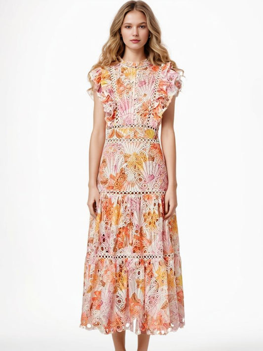 Vintage Printing High Waist Dresses