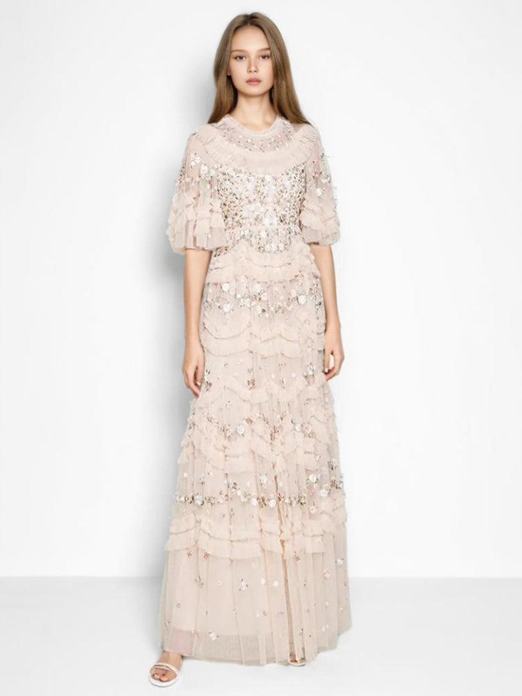 Elegant Embroidery Mesh Dresses