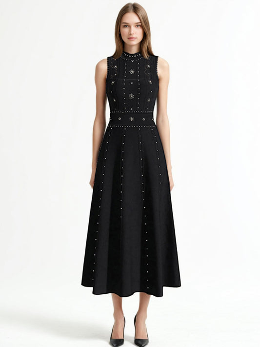 Patchwork Embroidered Flares Slimming Dresses