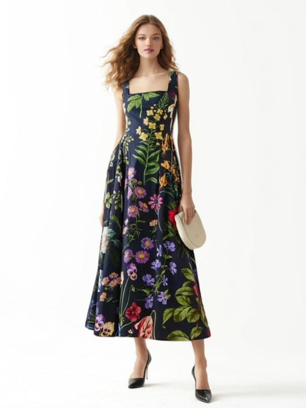 PRINTING SLEEVELESS DRESS