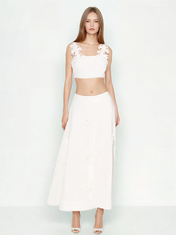 2- piece Set Sleeveless Tops A Line Skirts