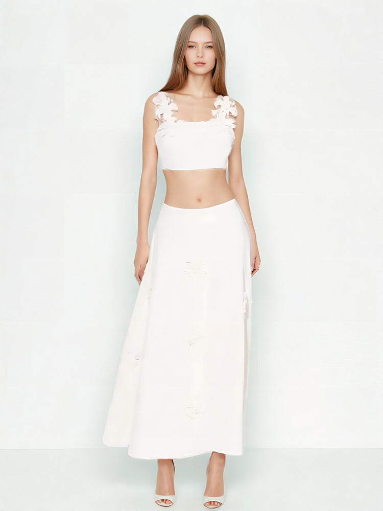 2- piece Set Sleeveless Tops A Line Skirts