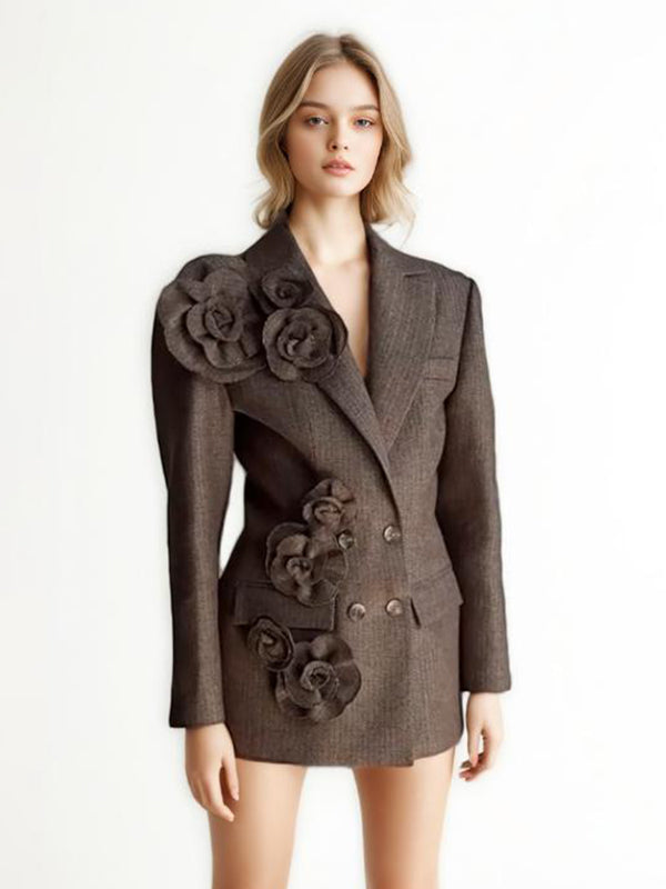 Solid Patchwork Appliques Slimming Blazers