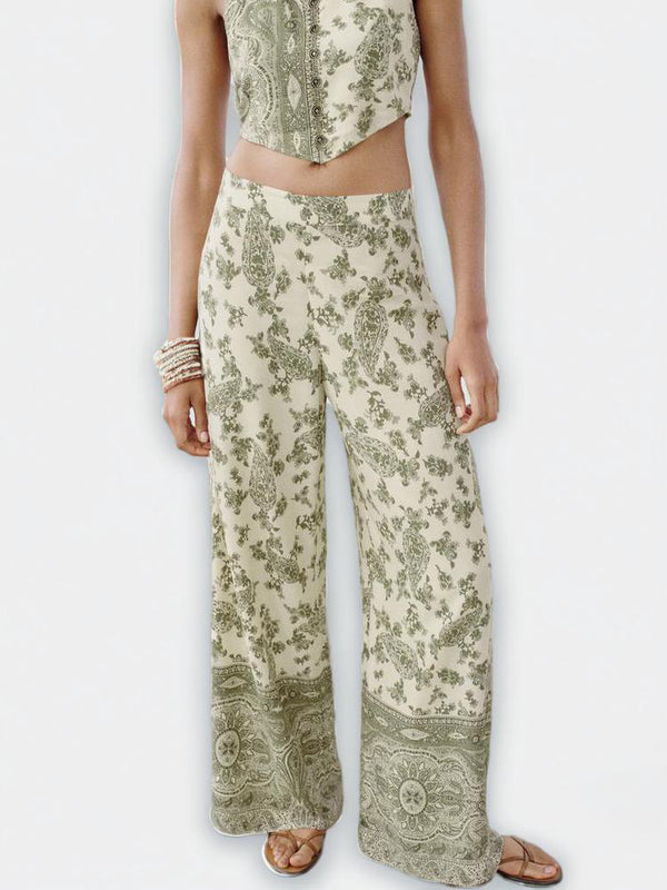 Casual Printed Colorblock pants