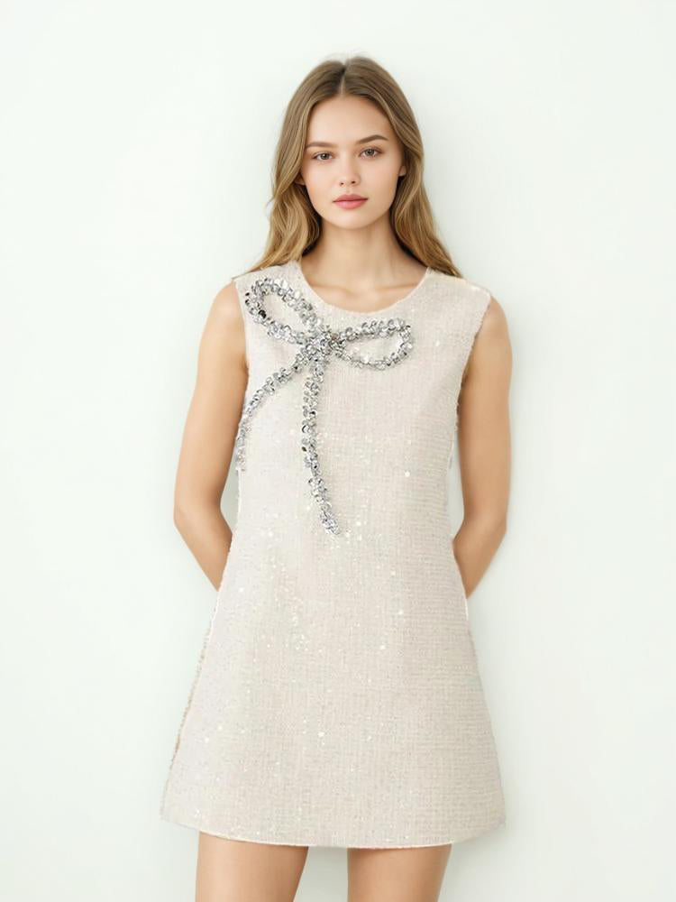 Solid Temperament Spliced Diamonds Dress