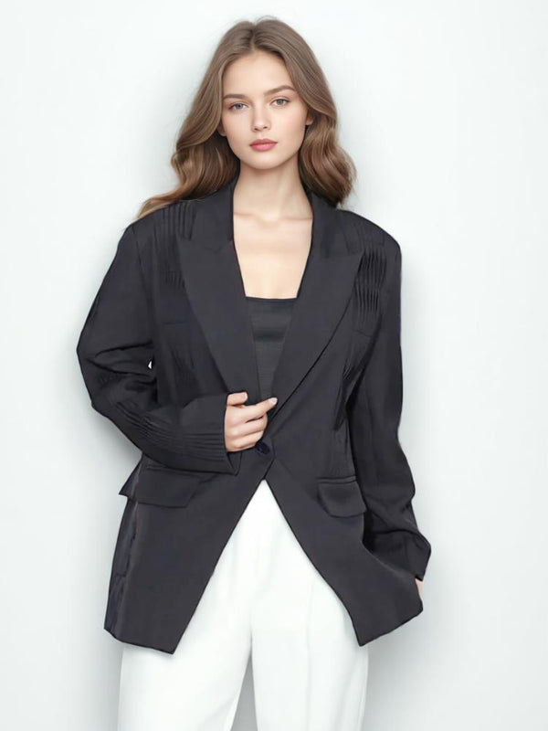 Casual Spliced Folds Elegant Blazer