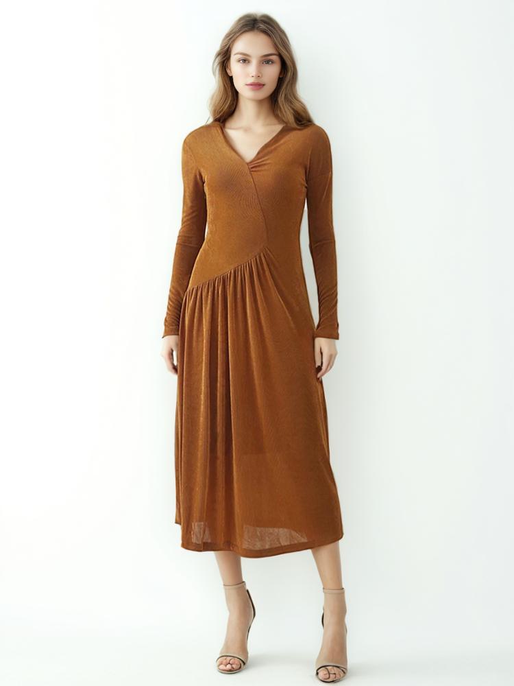 Folds Slimming Asymmetrical Dress