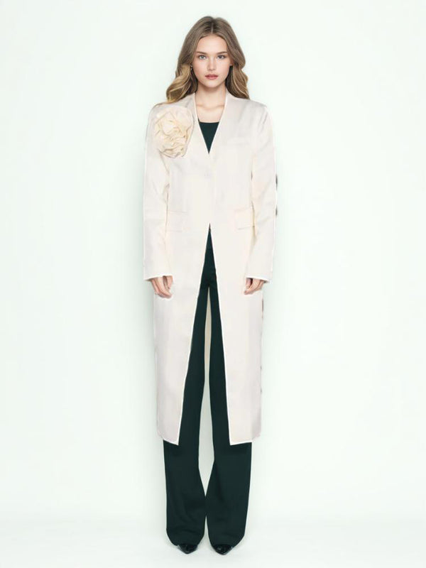 Temperament Patchwork Appliques Long Blazers