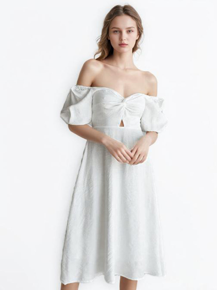 Solid Hollow Out Minimalist Dresses