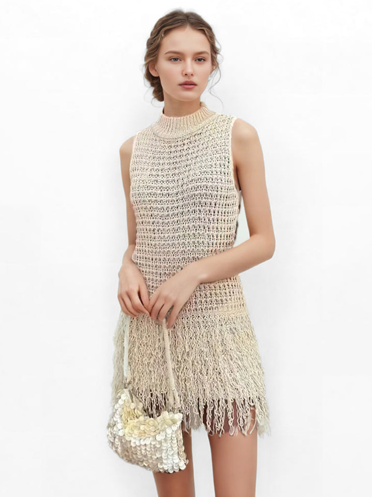 Casual Hollow Out Knitting Dresses