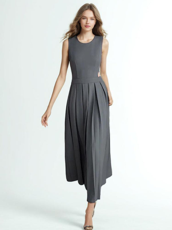 Hollow Out Spliced Folds Elegant Dresses