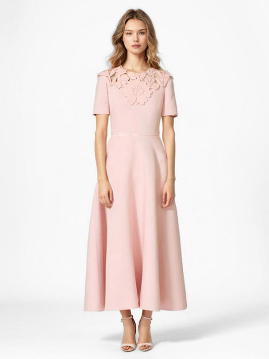 Hollow Out Floral Dresses