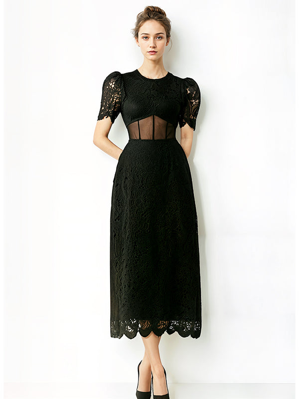 Patchwork Lace SLimming Dresses