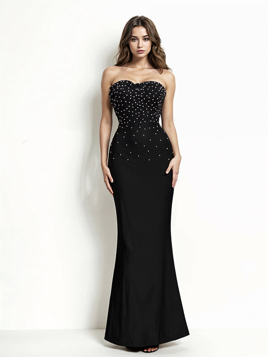 Sexy Strapless Solid Dresses