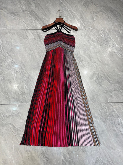 Temperament Pleated Off-Shoulder Long Dress