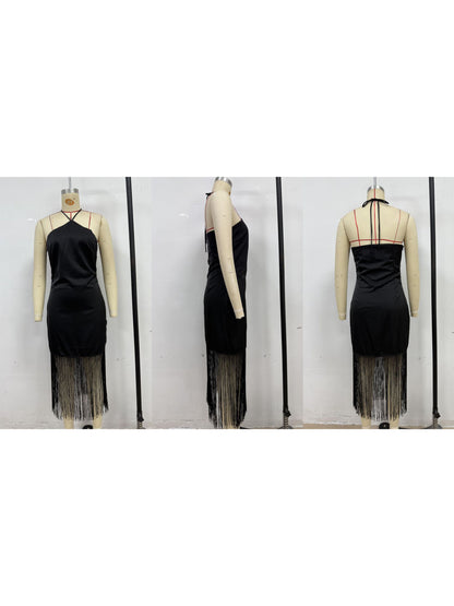 Elegant Solid Backless Long Dress