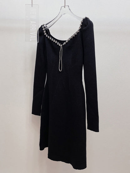 Patchwork Diamonds Solid Short Dress