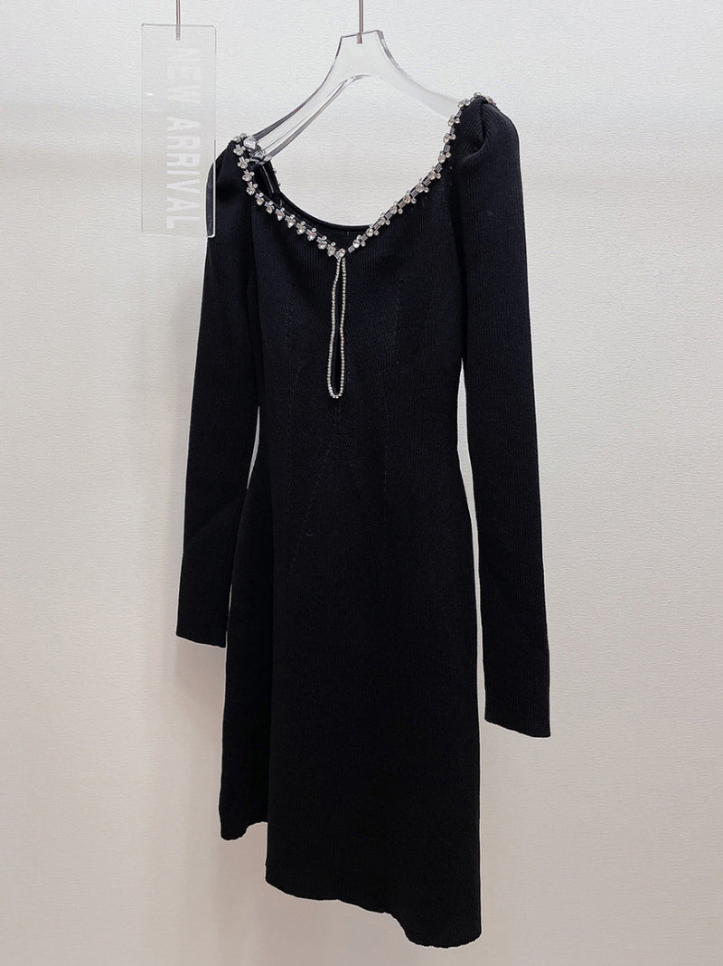 Patchwork Diamonds Solid Short Dress
