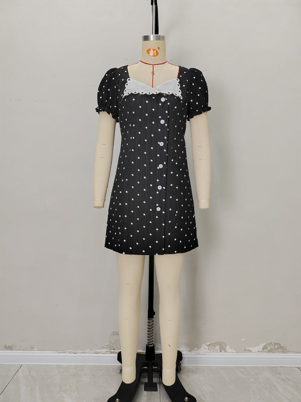 Hit Color Wave Point Short Dress