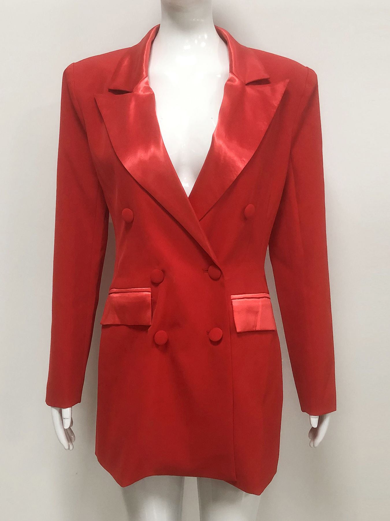 Elegant Solid V-neck Patchwork Jacket