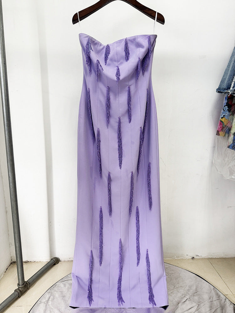 Patchwork Embroidered Flares Long Dress