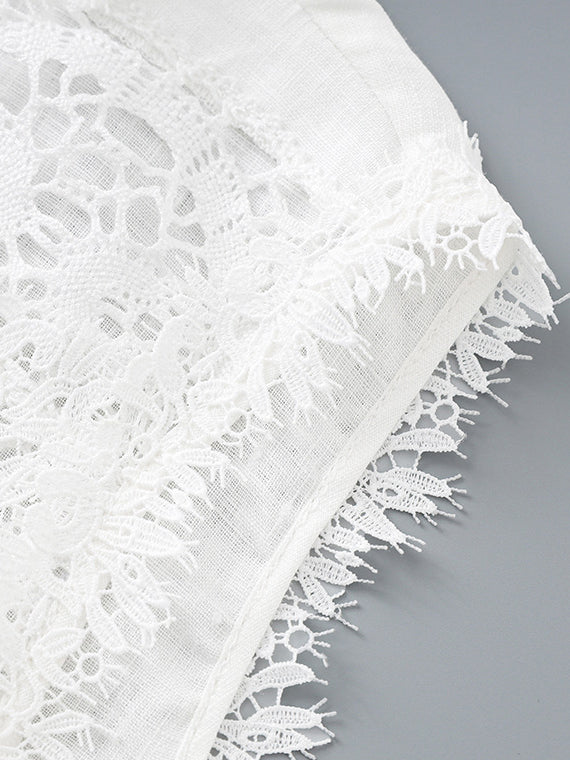 Lace Solid Hollow Out Two Piece Set