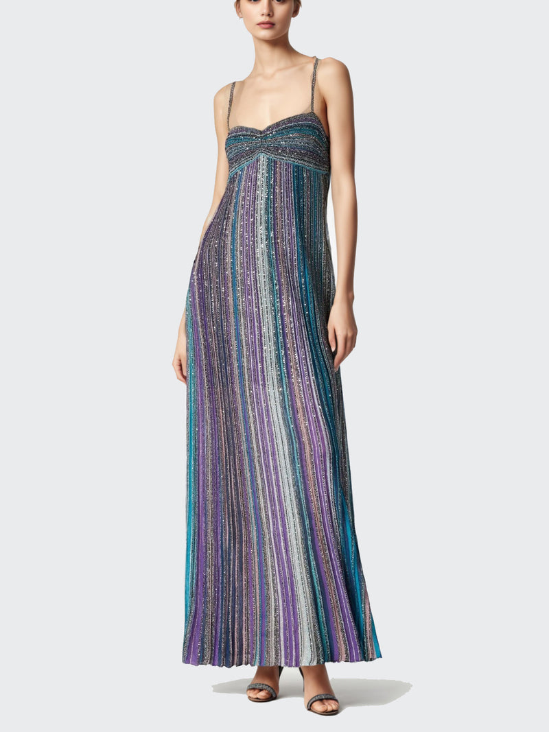 Temperament Pleated Off-Shoulder Long Dress