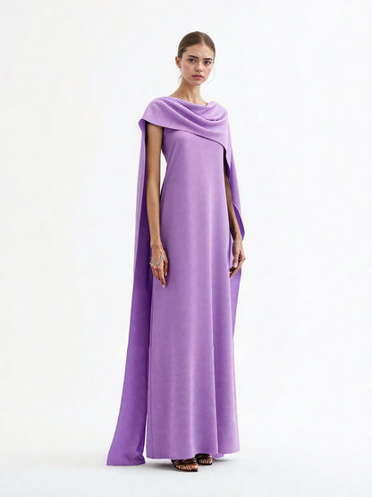 Solid Temperament Patchwork Long Dress
