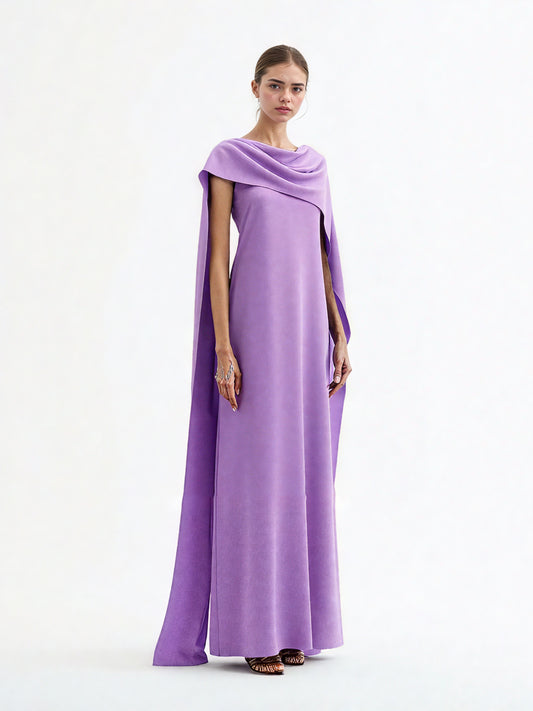 Solid Temperament Patchwork Long Dress