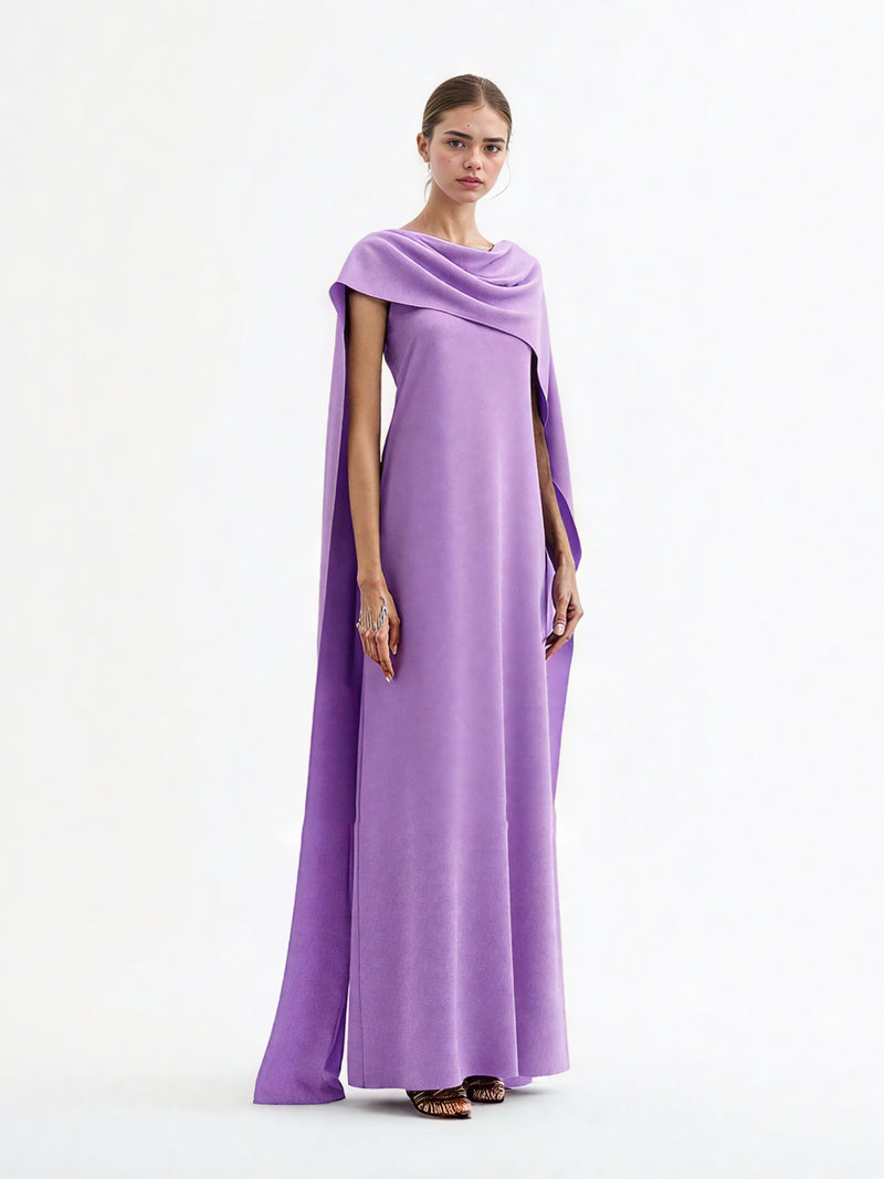 Solid Temperament Patchwork Long Dress