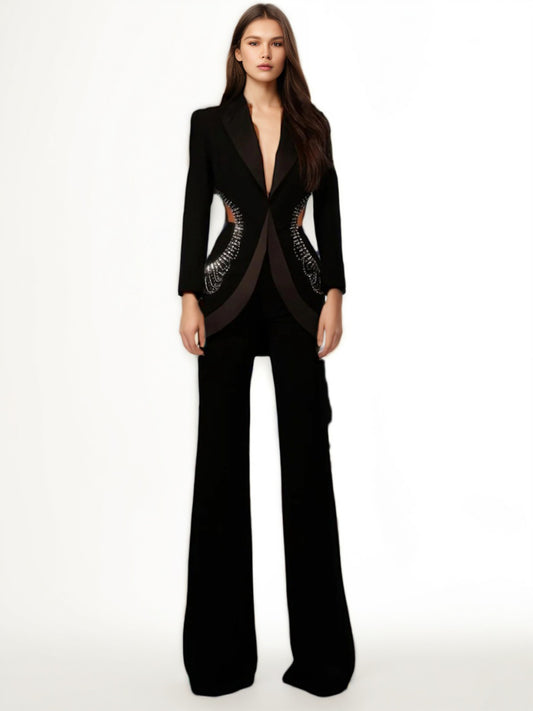 Hollow Out Patchwork Diamonds Two Piece Set