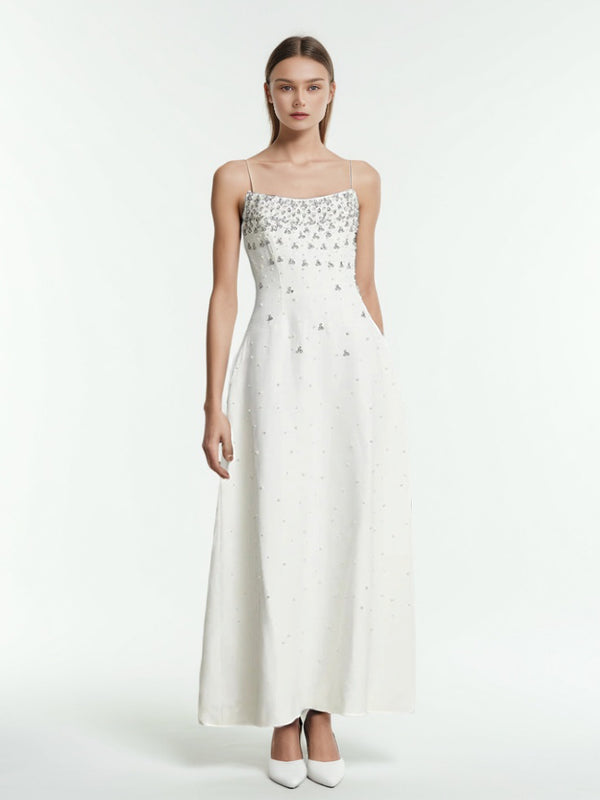 Off Shoulder Patchwork Diamonds Long Dress