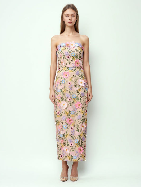 Casual Patchwork Flower Long Dress