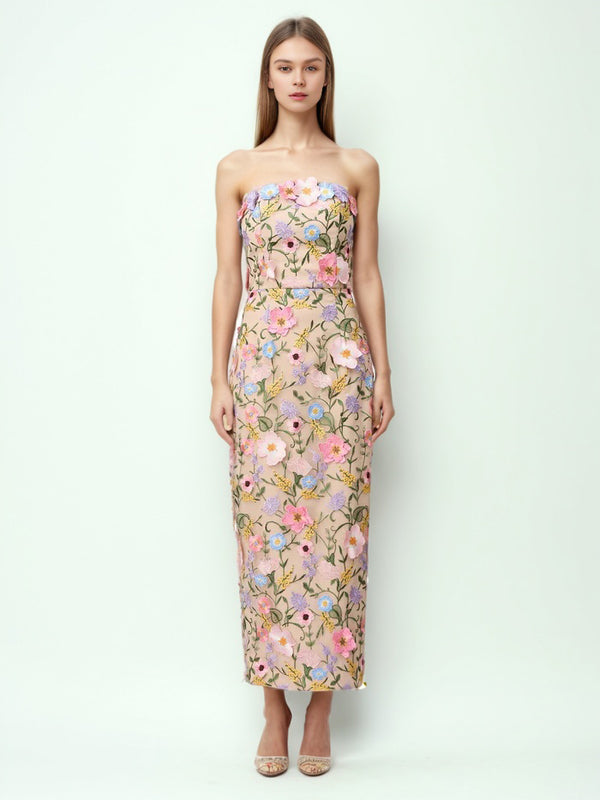 Casual Patchwork Flower Long Dress