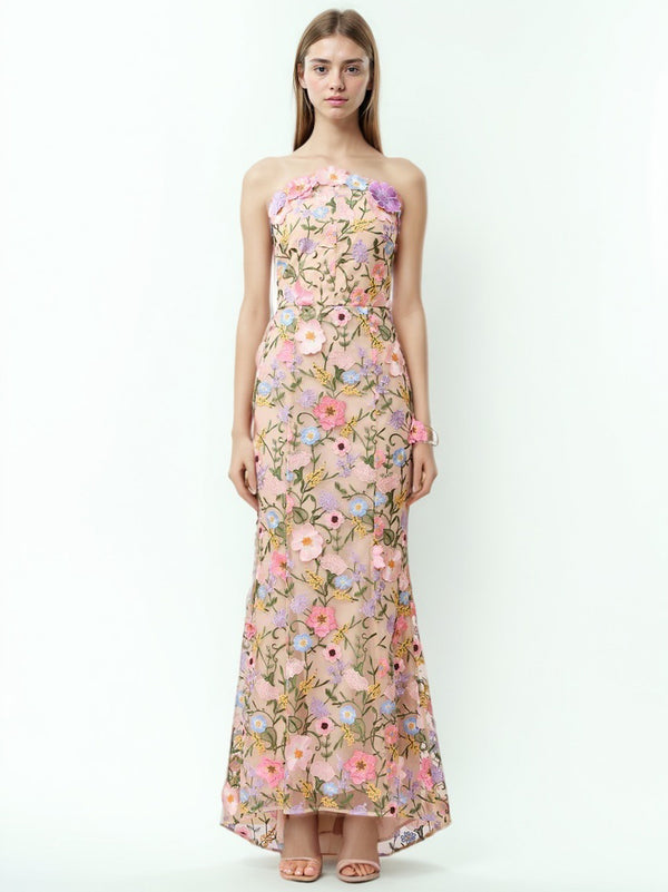 Casual Patchwork Flower Long Dress
