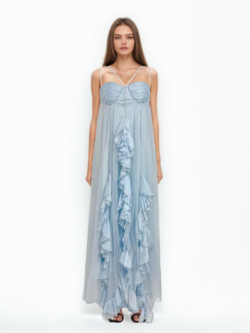 Solid Elegant Off Shoulder Long Dress
