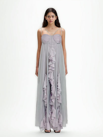 Solid Elegant Off Shoulder Long Dress